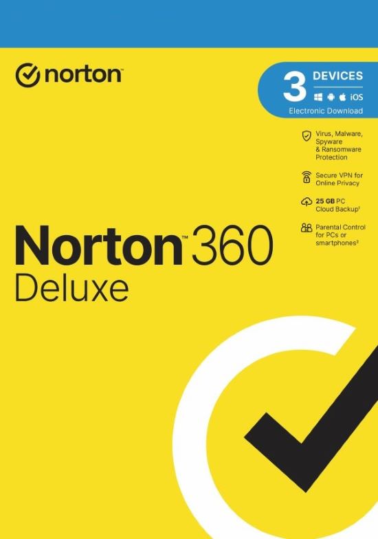 Norton 360 Deluxe EU Key (6 měsíců / 3 zařízení) + 25 GB cloudového úložiště