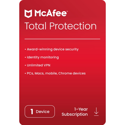 McAfee Total Protection 2024 Key (1 rok / 1 zařízení)