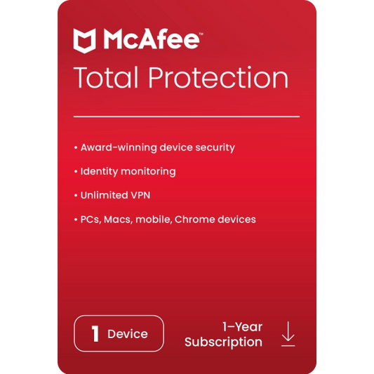 McAfee Total Protection 2024 Key (1 rok / 1 zařízení)