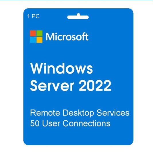 Služba vzdálené plochy systému Windows Server 2022 50 uživatelských licencí CAL CD Key